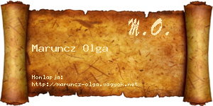 Maruncz Olga névjegykártya